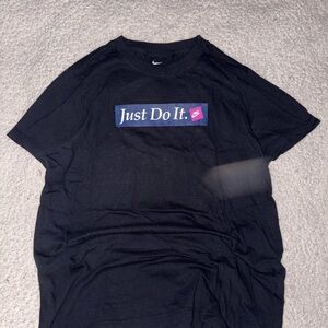 Nike Black Tee with Pink Logo